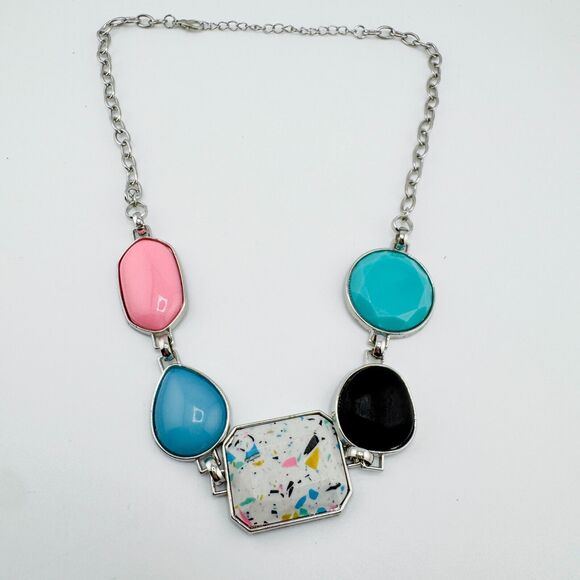Vintage 90s Pop Necklace Colorful Adjustable Fun Retro Chain Lightweight - Picture 6 of 11